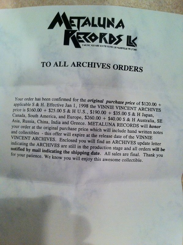 The invoice for my $150. If I ever find out Vinnie is going to appear near me, I'm bringing this!!